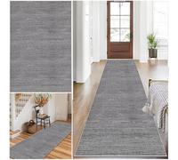 NonSlip Washable Kitchen Runner Rug 70x180 cmHeavy Du Grey Carpet for Hallways Entryway Bathroom Bedroom & StairNarrow Floor Mat