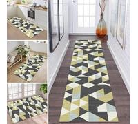 NonSlip Washable Rug Runner 3D GeometryModern Design 90x250 cm for Hallway Kitchen Dining Room Living Room BedroomDurable Dirt Trapper Mat Sold by the Metre