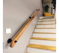 Nonslip WooBanister Safe Hand Grab Rail for Indoor Loft & Corridor Support 9ft Solid Wood Railing Ideal for Elderly & Home Wall at