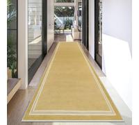 NonSlip Yellow Hallway Runner Rug 40x220cmWashable Heavy Du Carpet Mat for KitchenLow Pile Floor Runner Perfect for High Traffic Areas