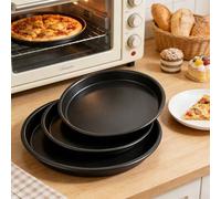 Nonstick Baking Pan Set for Pizza and Desserts Made from Carbon Steel with Uniform Thickness to Support Steady Temperature Retention (6.5 Inches)