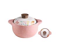 Nonstick Ceramic Stockpot Casserole,For Women Easy To Clean PROTECT Hands,Household Soup Pot Stew Pot,Smooth Stone Pot,Warm Pink