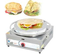Nonstick Crepe Maker Machine, Electric Griddle Pancake Maker with Wooden Spatula & Batter Spreader, 45cm Diameter, 10mm Thick, for Gas LPG