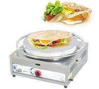 Nonstick Electric Hotplate, Commercial Crepe Maker and Pancake Griddle, Even Heating, Includes Batter Spreader and Wooden Spatula, 45cm Diameter, Non-stick Surface