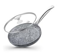 Nonstick Frying Pan 8 Inch with Lid - Stone Earth Frying Pan, Professional Nonstick Fry Pans with 100% APEO & PFOA-Free Stone-Derived Non-Stick Coating Skillets, Stainless Steel Handle Cooking Pan