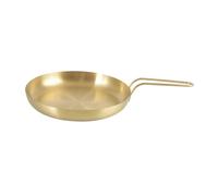 Nonstick Frying Pan Round Fry Pan Flat Bottom Barbecue Tableware Grill Plate M with Golden Handle