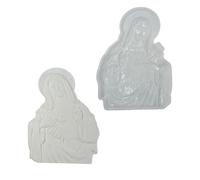 Nonstick Religious Half Length Holy Heart Mother Silicones Mold for Handmade Resins Decorations and Making Religious Craft Silicones Mold for Catholics