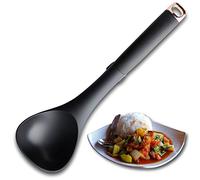 Nonstick Sauce Serving Ladle Utensil - Hard Wearing Black Nylon, Rose Gold Handle Hanger. Heat Resistant to 210°C. Unique Integrated Tool Rest for Extra Hygiene. Brooklyn Range by Taylors Eye Witness