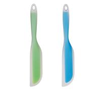 Nonstick Silicone Knife Shaped Flexible Kitchen Spatula Scraper Turner,Kitchen Cooking Utensils With Nylon Core (Blue&Green)