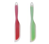 Nonstick Silicone Knife Shaped Flexible Kitchen Spatula Scraper Turner,Kitchen Cooking Utensils With Nylon Core (Red&Green)