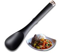 Nonstick Slotted Basting Spoon Utensil - Hard Wearing Black Nylon, Rose Gold Handle Hanger. Heat Resistant to 210°C. Unique Integrated Tool Rest for Extra Hygiene. Taylors Eye Witness