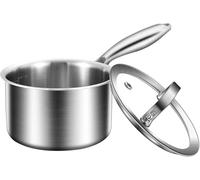 Nontoxicook 14cm Stainless Steel Milk Pan, 1.0L Tri-Ply Full Body Clad Sauce Pan, Induction Hob Compatible Small Cookware, Oven Safe Saucier Pot for Sauces, Oatmeal, Baby Food & Warming Milk