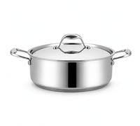 Nontoxicook 28cm 5.82L Stainless Steel Saute Pan with Steel Lid