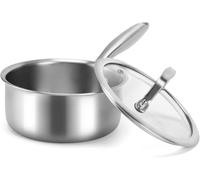 Nontoxicook Professional 16cm 1.4L Uncoated Tri-Ply Saucepan with Lid