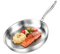 Nontoxicook Tri-Ply Stainless Steel Frying pan 28cm, 18/10 Cooking Surface, PFOA Free, Durable and Sturdy, 11" Stainless Steel Pan, Fast & Even Heat, Induction, Electric, Gas, Oven Up to 315℃