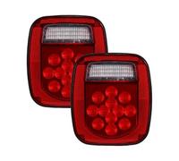 Nonuiny For Wrangler YJ TJ CJ Truck Trailer 2Pcs Universal 39LED Car Tail Light Reverse Turn Brake Light With License Plate Light(Red Shell)