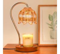 NONVJJ Candle Warmer lamp with Timer Dimmer,Electric Candle Warmer, Vintage Flower Lotus lamp,Compatible with Various Candles, Gifts for Mom Women,Candle Lamp for Bedroom Home Decor (Flower lamp)