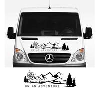 NonWoohdf 1pc Car Hood Stickers Bonnet Stripes Camper Van Graphics Vinyl Decals,Fit for Mercedes Benz Sprinter Auto Decor Accessories