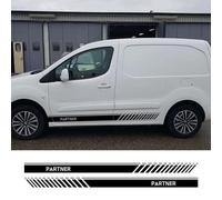 NonWoohdf 2PCS Car Door Side Stickers Camper Cargo Van Parts LIne Graphics Vinyl Decals,Fit for Peugeot Partner Auto Accessories