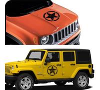NonWoohdf 2Pcs Car Hood Door Star Vinyl Stickers,Fit for Jeep Cherokee Patriot Compass Wrangler JK JL TJ YJ Renegade Trail Accessories