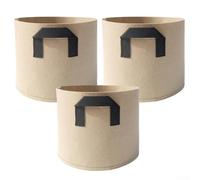 Nonwoven Pots with Handles 3 Pack Grow Bags for Vegetable Gardening, Includes Tomatoes and Potatoes (10Gal)