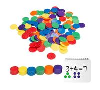 Nonzmun 300 Pcs Coloured Counters, 6 Colours Plastic Tokens for Events, Double Sided Not Transparent Tokens for Math Counting Education Party Games Tokens