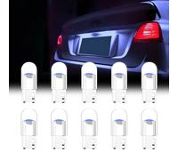 Noobibaba 501 LED Bulbs Number Plate Bulb T10 W5W 0.5W 12VDC Blue 10-Pack | 194 168 2825 Wedge Base, Cool White, T10 LED Bulb for Number Plate Light Bulb Dome Light Reading Light, Not CANBUS Error Free