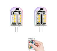 Noobibaba G4 LED Bulb Colour Changing, Warm White + 15 Multicolour, Replace 20W Halogen Bulbs, 12V 24V 3W RGB G4 LED Low Voltage Landscape Lights (2 Bulbs and 1 Remote)