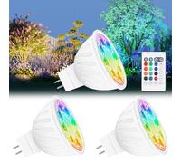 Noobibaba GU5.3 LED 12V for Christmas Lighting, GU5.3 Color Changing and Single Color Fade Mode, RGB + Adjustable White 2700K-6000K, 5W 35W Equivalent, MR16 LED Bulbs Remote Control, 3-Pack