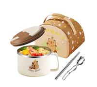 Noodle Bowl Set - 1300ml Capybara Salad Bowl with Spoon | Cute Animal Dinnerware Bowls, Dormitory Food Serving Bowls for Soup Noodle Cereal Salad Food Photography Cooking Lovers Home Office School