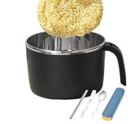 Noodle Bowl with Lid | 1350 ml Double Wall Stainless Steel Pasta Pot with Lid and Handle, Soup Containers | for Office, Bedroom, University, Hiking, Camping, Motorhome and