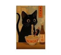 Noodle Cat Thief Anime Japanese Canvas Poster Bedroom Decor Landscape Office Room Decor Gift 16x24inch(40x60cm)