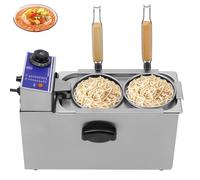 Noodle Cooking Machine, 2000W Electric Table Top Cooker, 2 Hole Pasta Maker with Noodle Filter for Cooking and Frying Noodles, Commercial Use