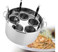 Noodle Cooking Pot,Stainless Steel,Soup Pot and Multi-Purpose,Steamer Set with Basket,with Lid,Induction Compatible