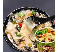 Noodle Leaf in Sour Soup,instant wide noodle soup, ready-to-eat ramen noodle soup,Healthy and Nutritious convenient meal replacement noodles soup,Rice noodles (Noodle Leaf in Sour Soup,5 barrel)