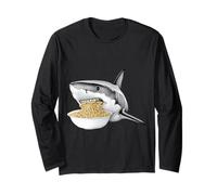 Noodle Loving Ocean Fish Ramen Bowl Humorous Graphic Long Sleeve T-Shirt