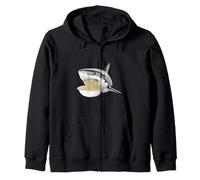 Noodle Loving Ocean Fish Ramen Bowl Humorous Graphic Zip Hoodie