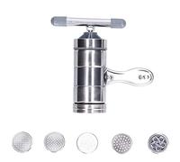 Noodle Maker Stainless Steel Hand Crank Manual Noodle Press Machine with 5 Moulds for Kitchen Easy to Use Compact Design