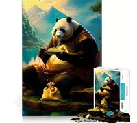 Noodle Munch Panda Jigsaw Puzzles for Adults 1000 Pieces Brain Workout Toy Relaxing Fun Art Assembly (38x52cm)