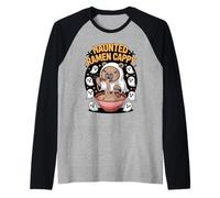 Noodle Party Capybara Halloween Haunted Ramen Boo Cappy Raglan Baseball Tee