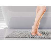 Noodle Soft Touch Non-Slip Bathroom Rug in Silver - TJ Hughes