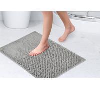 Emma Barclay Noodle Soft Touch Non-Slip Bathroom Rug in Silver - Shower Mat 40x60cm