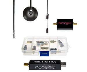 NooElec NESDR SMArt v4 RTL-SDR Essentials Starter Kit - Includes Everything to Start with Software Defined Radio Including Premium SDR, Flamingo FM Bandstop Filter, 3 Antennas, 10 Adapters & Case