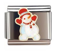 NOOFNO Christmas Italian Bracelet Charms for Women, fit 9mm Italian Charm Bracelet, Red Hat Heart Glove Snowman