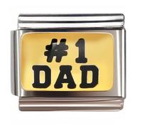 NOOFNO Italian Bracelet Charm,9mm,#1 Dad Text Design,Sentiments & Affections > Love sentence