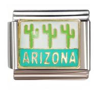 NOOFNO Italian Bracelet Charm,9mm,Arizona Cactus Trio,Color > green