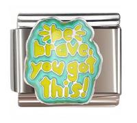 NOOFNO Italian Bracelet Charm,9mm,Be Brave You Got This Encouragement Design,Sentiments & Affections > Expression