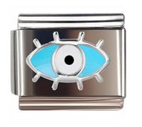 NOOFNO Italian Bracelet Charm,9mm,Blue Iris Evil Eye,Nature & Mystique > The Devil's Eye