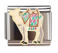 NOOFNO Italian Bracelet Charm,9mm,Camel with Colorful Saddle,Country & Culture > Arabic