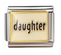 NOOFNO Italian Bracelet Charm,9mm,Daughter Word Design,Sentiments & Affections > Family